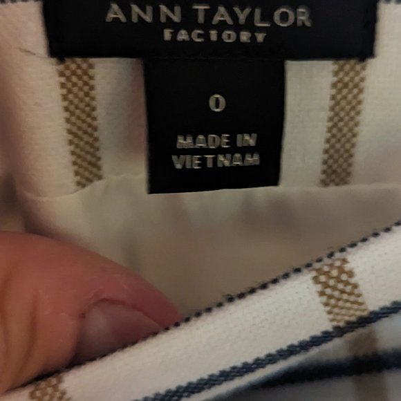 Anne Taylor Factory Blue/Brown Pencil Skirt--  Size 0 - Picture 3 of 4